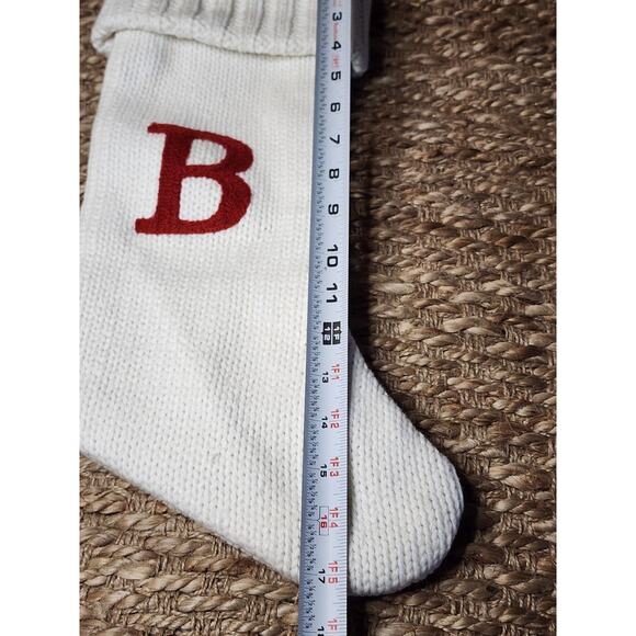 Target Wondershop Monogram Letter “B” 19" White Christmas Knit Stocking-NWOT - Picture 6 of 8